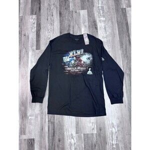 Patriots Giants Superbowl Mens Shirt L Long Sleeve Reebok 2012 Indianapolis NFL